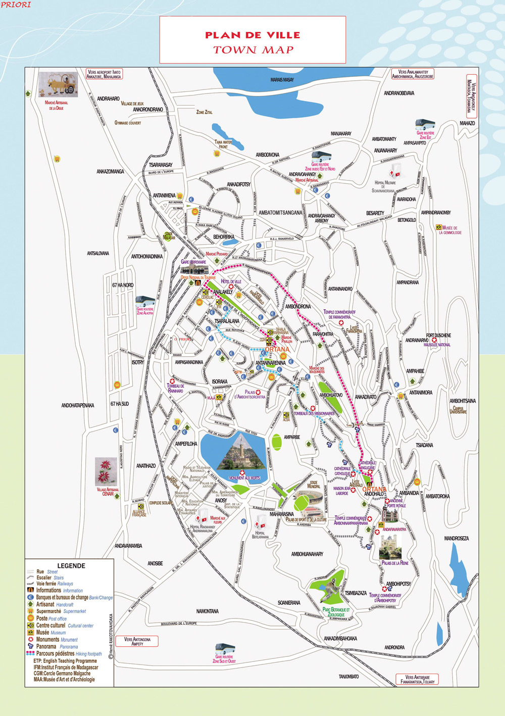 Stadtplan Antananarivo Madagaskar PRIORI Reisen